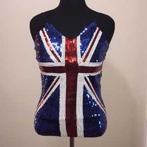 Union jack sequin tank